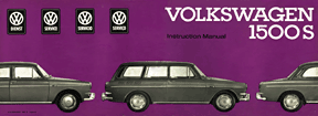 Instruction Book Cover - VW Type 3 - 1965